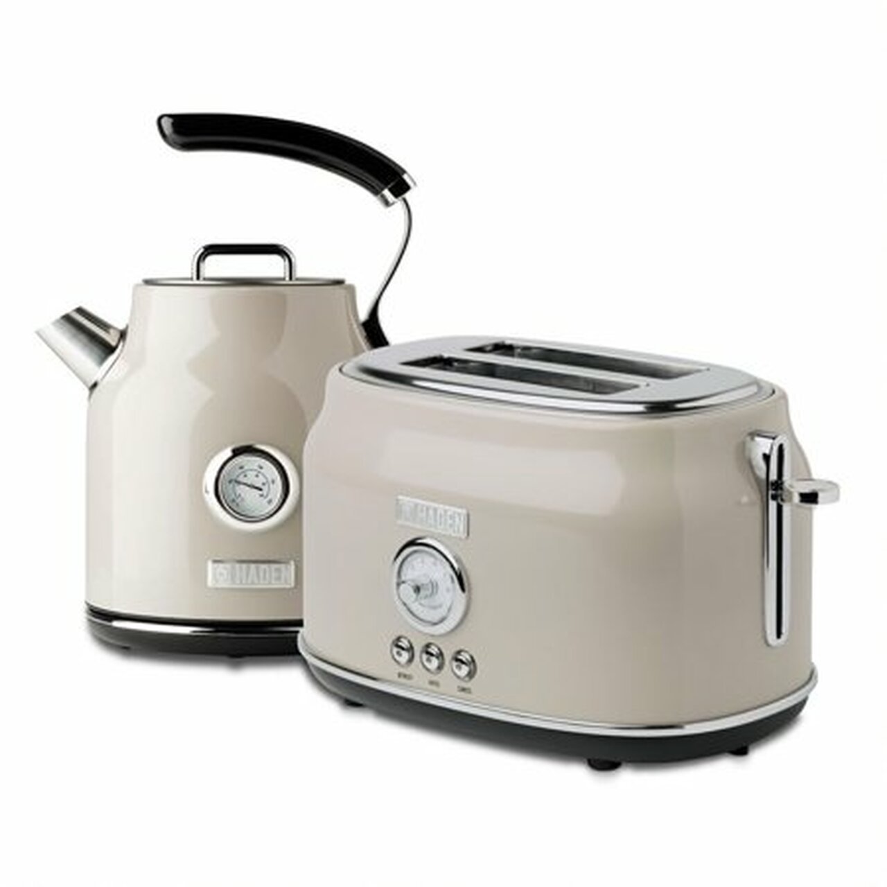 Haden Stainless Steel Retro Toaster & 1.7 Liter Stainless Steel Electric Kettle