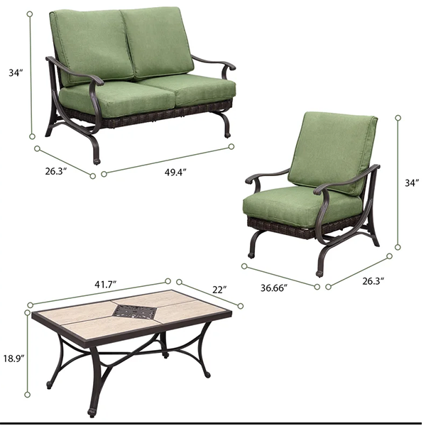 Bewley 4 – Person Seating Group with Cushions