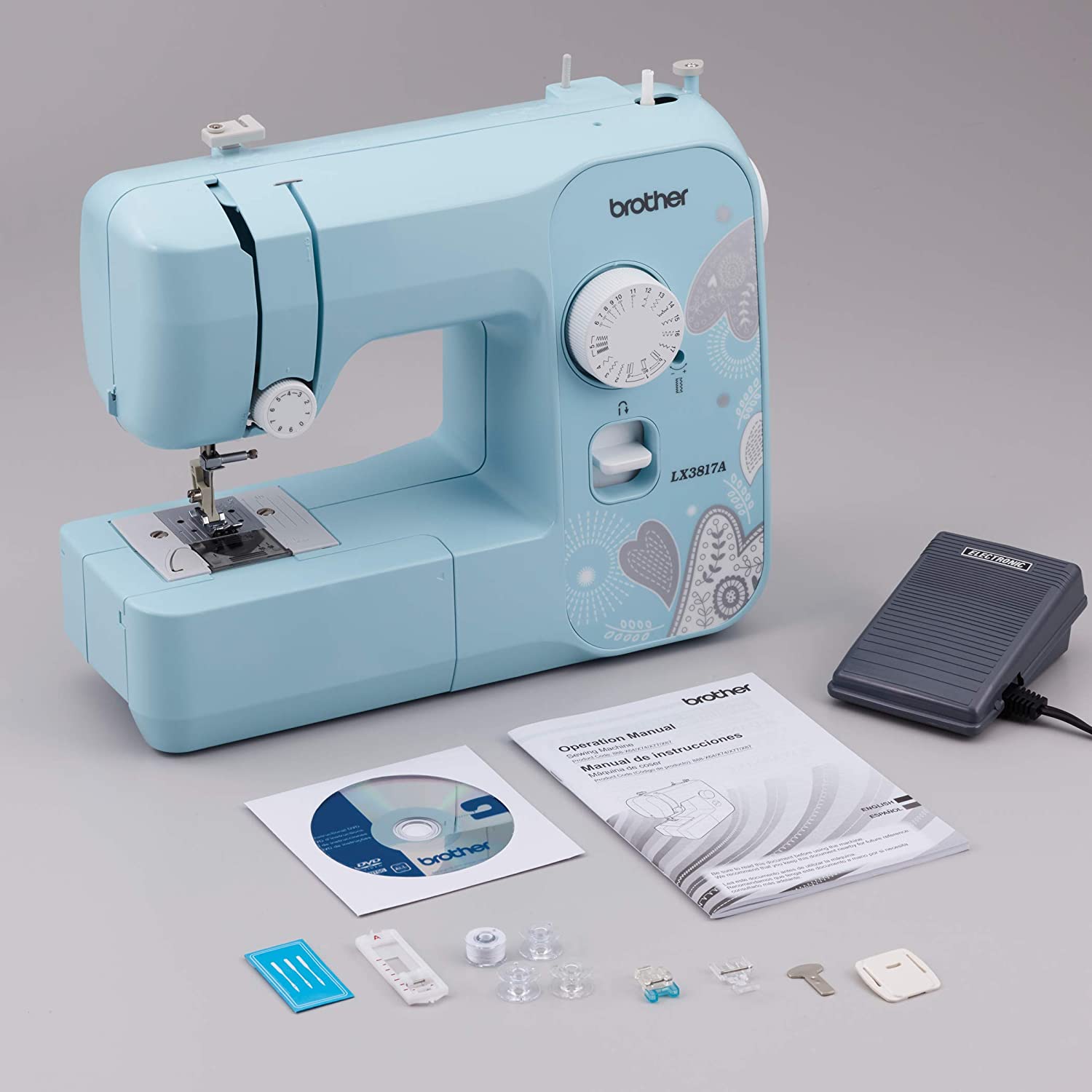 Brother RLX3817A 17-Stitch Sewing Machine, Blue