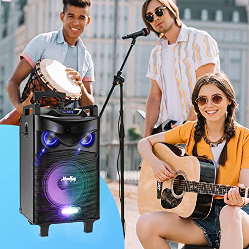 Moukey Karaoke Machine Speaker, Bluetooth Outdoor Portable Wireless Speaker PA System with 10