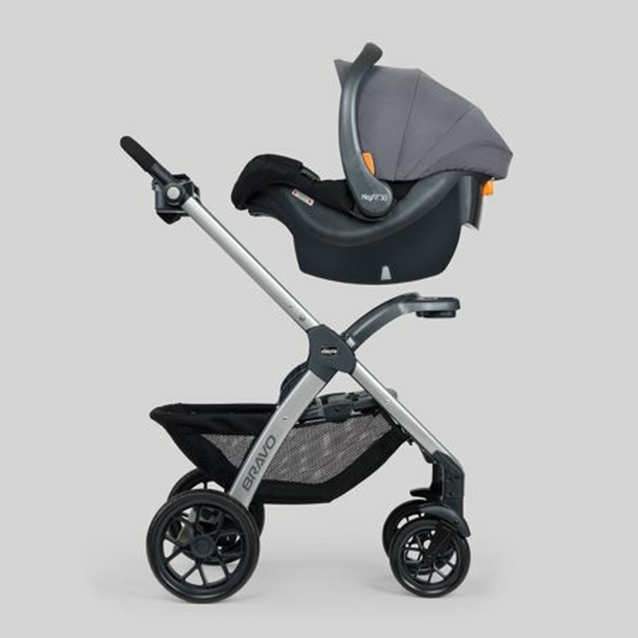 Chicco Bravo 3-in-1 Travel System including Bravo Quick-Fold Stroller and KeyFit 30 Infant Car Seat with Base, Camden