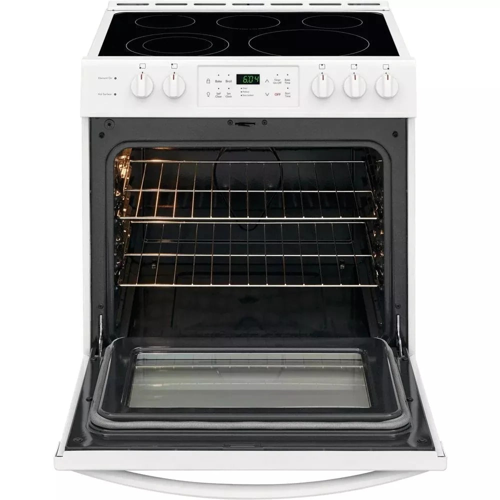 Frigidaire 30 in. 5.0 cu. ft. Single Oven - White with NVS Black Glass