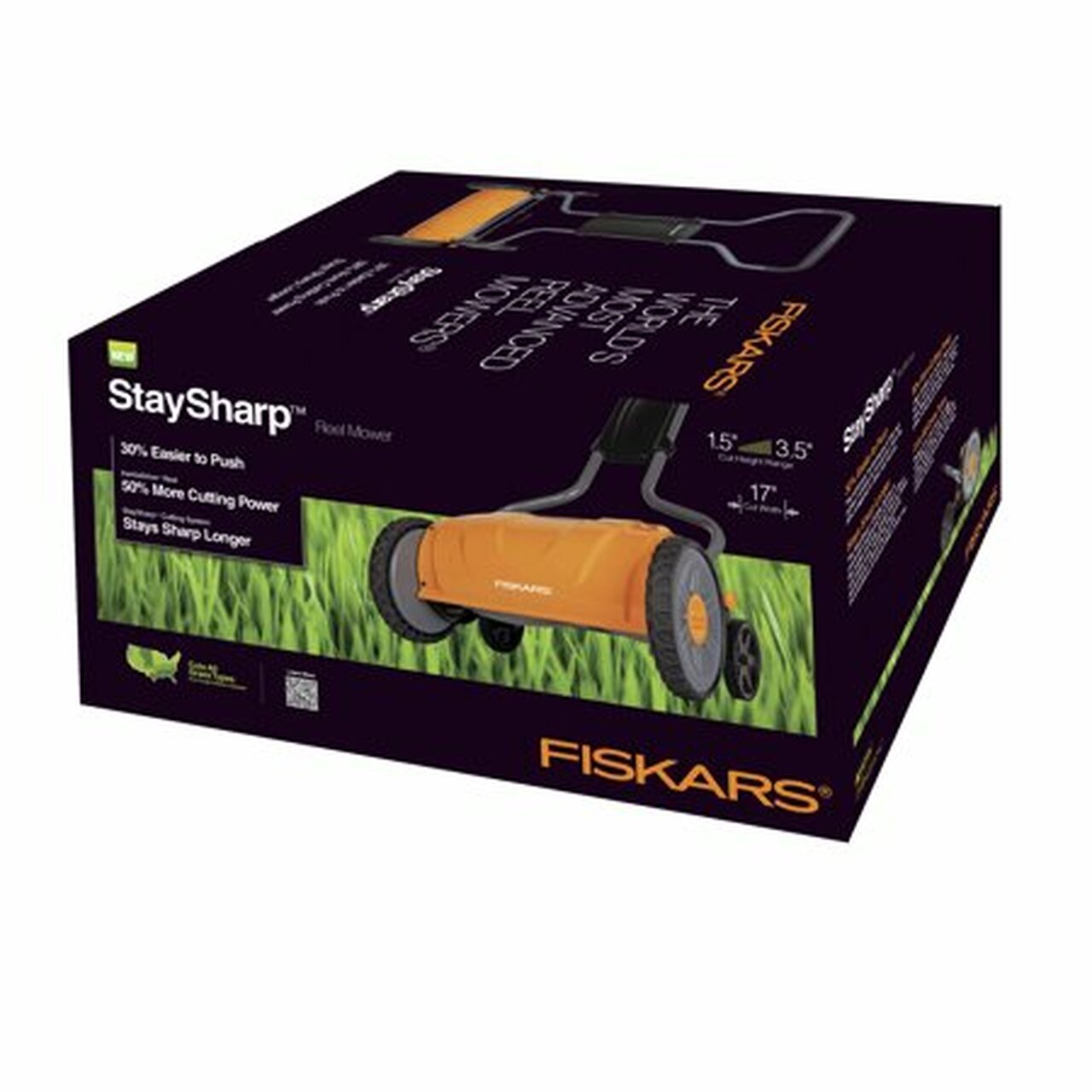 Fiskars 17' Staysharp Push Reel Lawn Mower, 1pc, 362080-1001