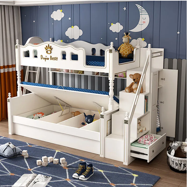 High and low bed bunk wooden bed multifunctional combination children's bed double-layer two-layer bunk bed