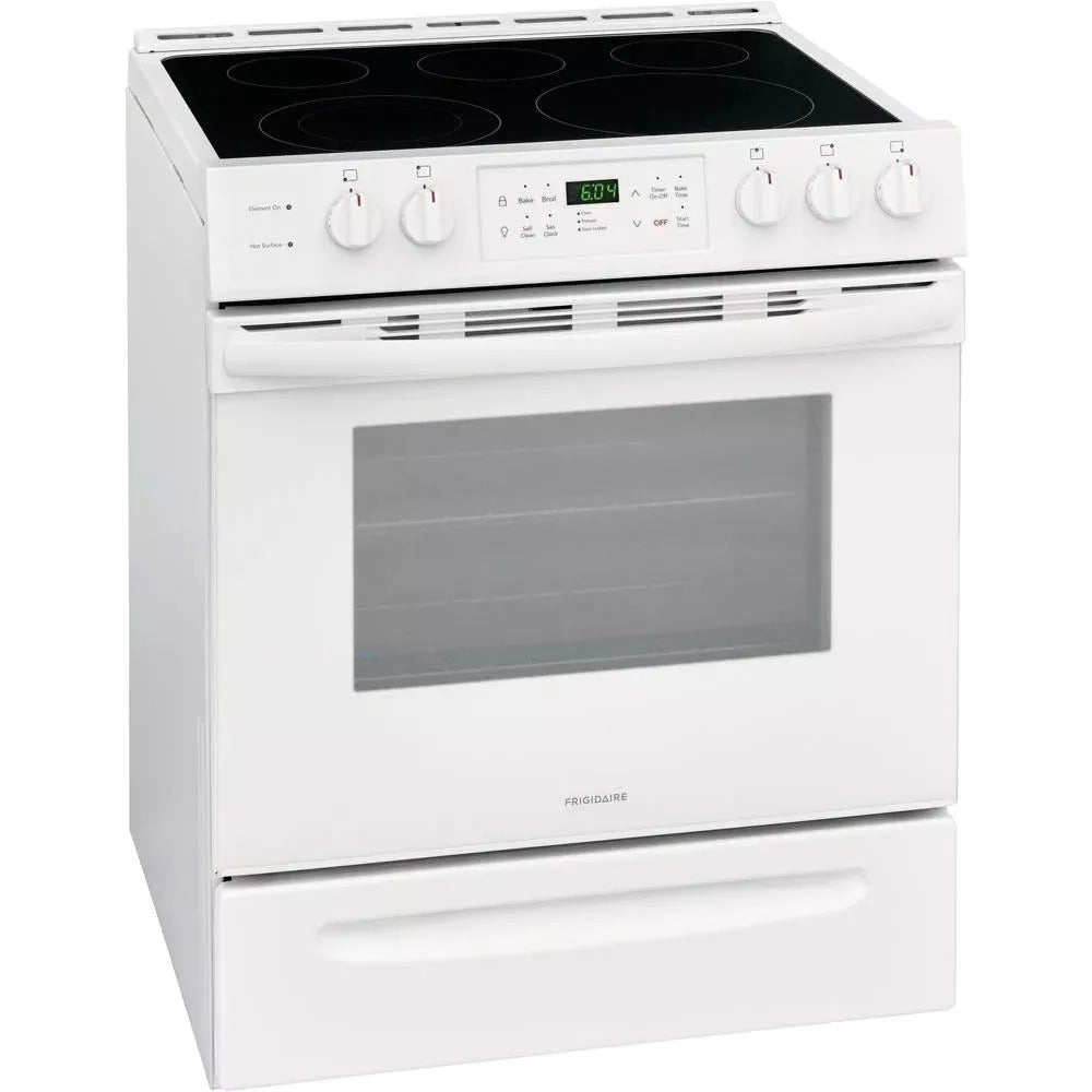 Frigidaire 30 in. 5.0 cu. ft. Single Oven - White with NVS Black Glass
