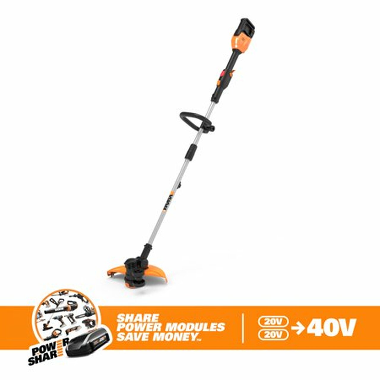 Worx 40V Power Share 13' Cordless String Trimmer & Wheeled Edger (2x20V) – Tool Only