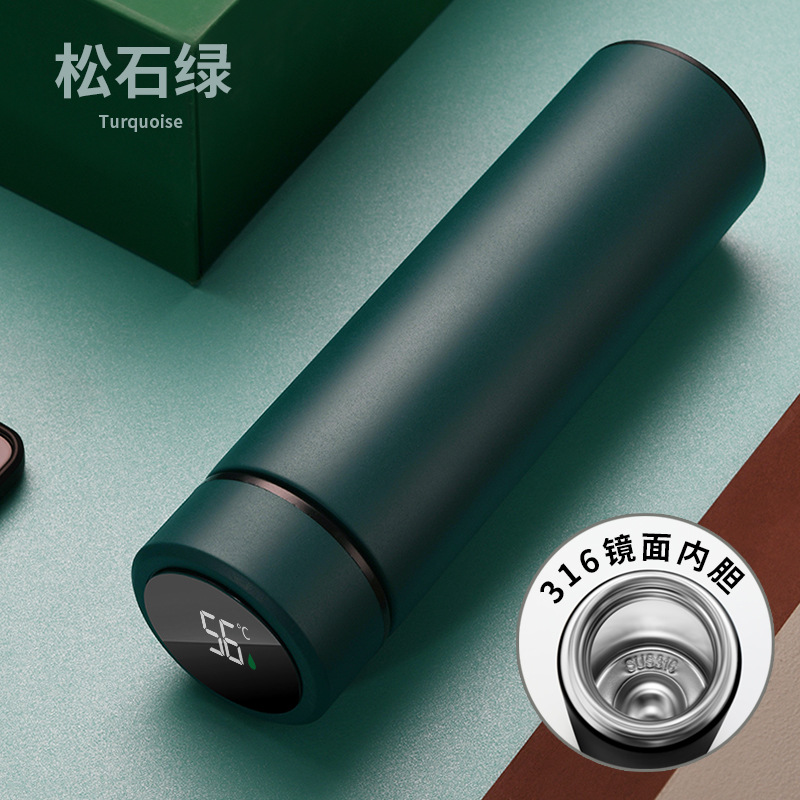 批发保温杯智能测温水杯316不锈钢创意温度显示商务礼品直杯定 制