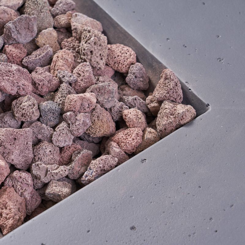 Aidan Rectangle 40″ Lightweight Concrete Gas Fire Pit – Dark Gray – Christopher Knight Home