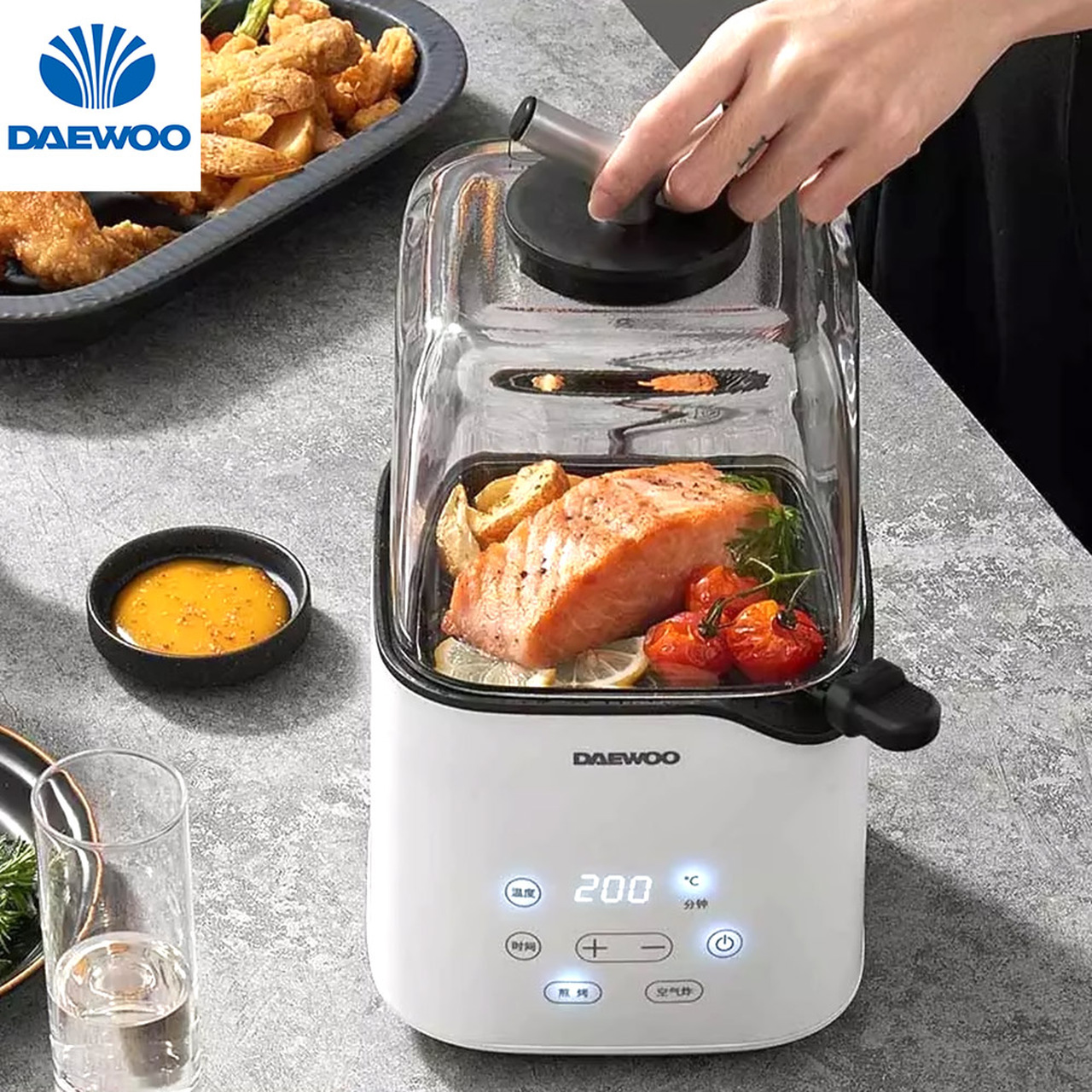 Daewoo Electric Air Frier K3 Digital Led Touch Screen Timer Temperature Control for French Fries Chicken Cooker From 850W