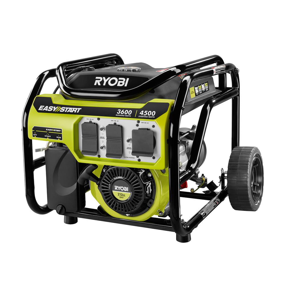 Ryobi 3,600-Watt 212 cc Gasoline Powered Portable Generator
