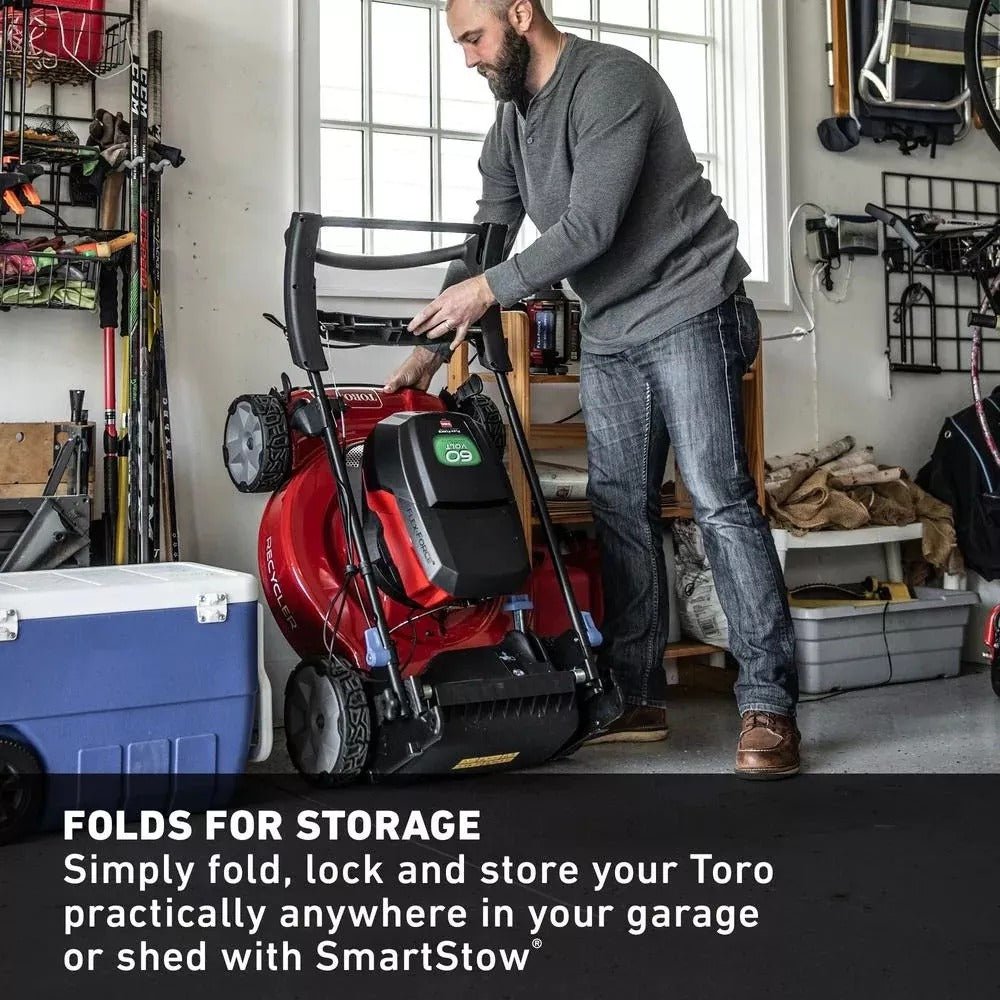 Toro Recycler 22 in. SmartStow 60-Volt Max Lithium-Ion Cordless Battery Walk Behind Lawn Mower