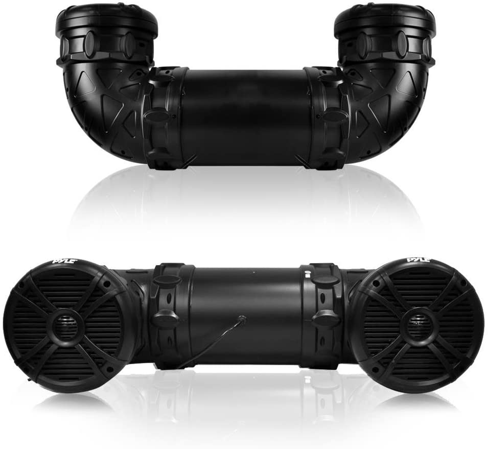 Pyle Marine ATV Powered Speakers – 4.0 Wireless Bluetooth, 800 Watt, Color Changing LED Lights, IP44 Waterproof, 6.5″ Dual Audio Sound System for UTV, Golf Carts, Jetski and Snowmobile – PLATV65BT