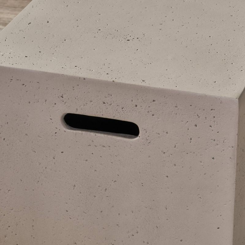 Aidan Rectangle 40″ Lightweight Concrete Gas Fire Pit – Light Gray – Christopher Knight Home