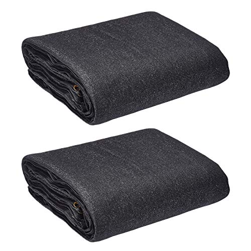 AmazonCommercial Heavy Duty Black Knitted Mesh Tarp, 12 x 20 ft, 2-Pack