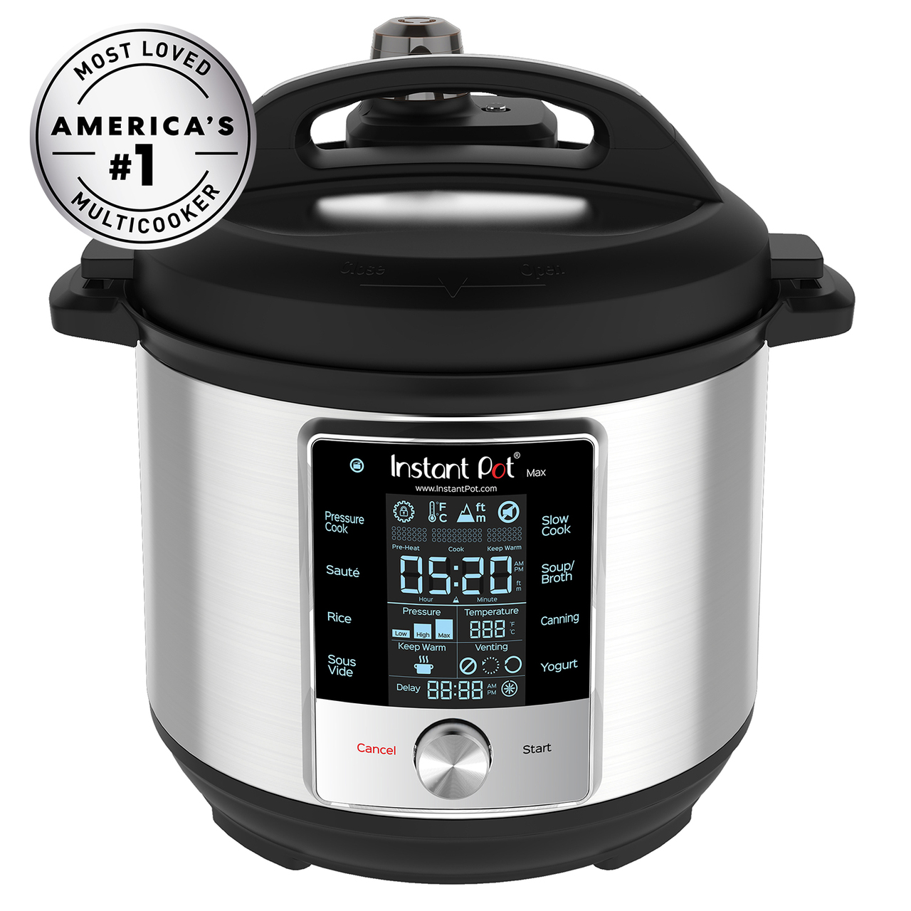 Instant Pot, 6-Quart Max, 9-in-1 Multi-Use Programmable Electric Pressure Cooker, Slow Cooker, Rice Maker, Pressure Canner, Sauté/Searing Pan, Food Steamer, Sous Vide, Yogurt Maker & Food Warmer