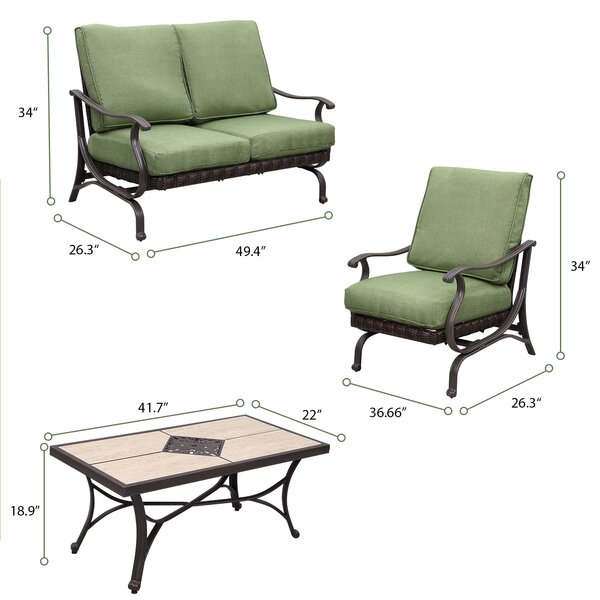 Bewley 4 – Person Seating Group with Cushions