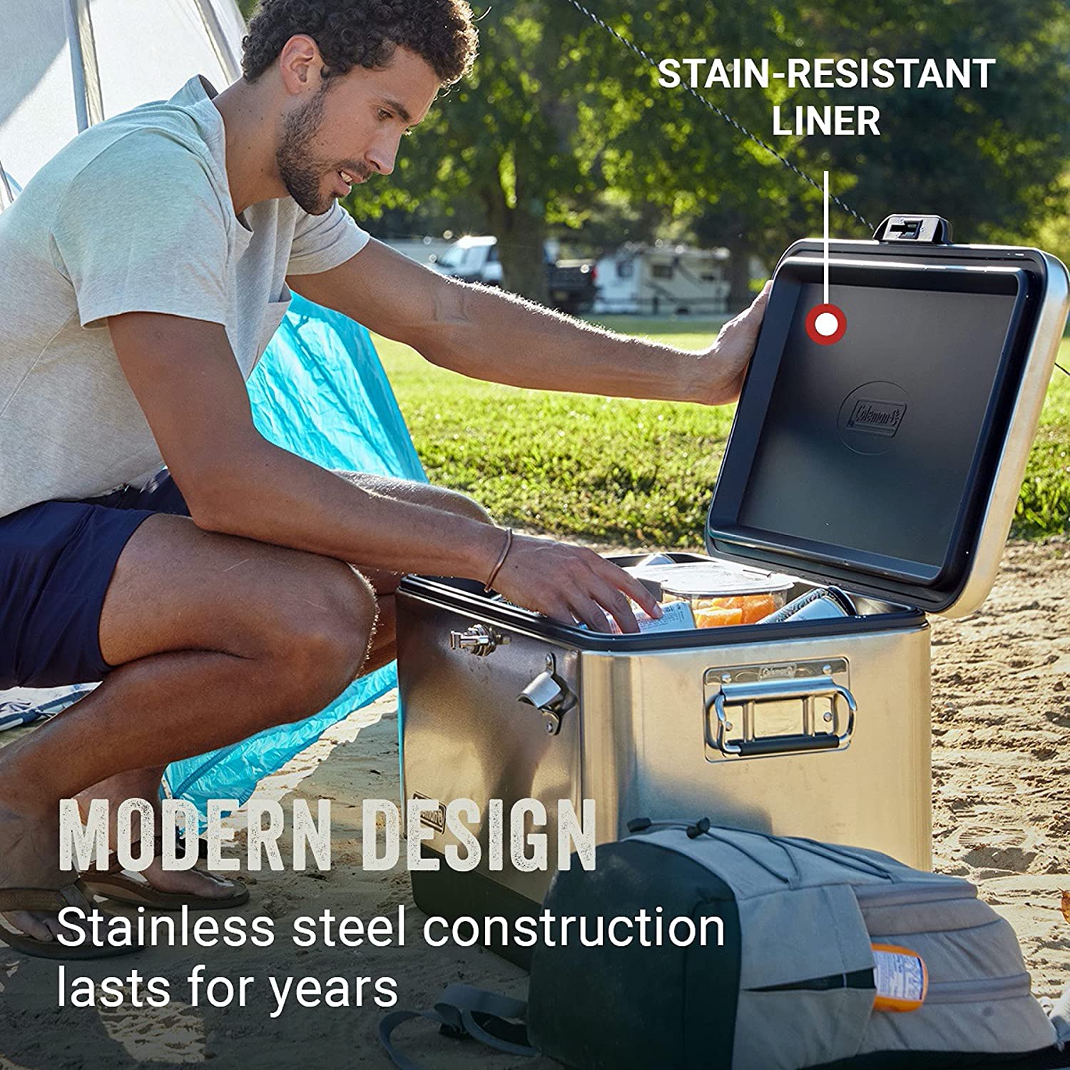 Coleman Ice Chest | Reunion 54 Quart Steel Belted Cooler