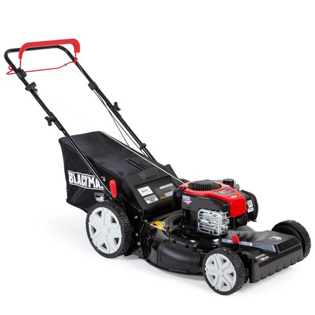 Black Max 22-inch 150cc Self Propelled Gas Mower with High Rear Wheels