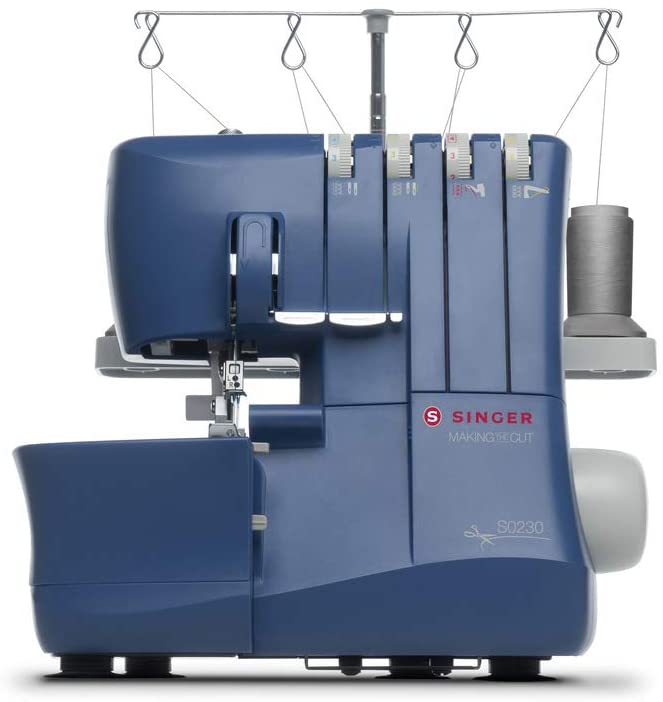 SINGER | Making The Cut S0230 Serger 4 Thread, Differential Feed, 1300 Stitches Per Min-Sewing Made Easy Serger, Blue