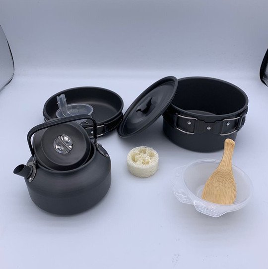 Outdoor Camping Picnic Pot Kitchenware Set-BLACK