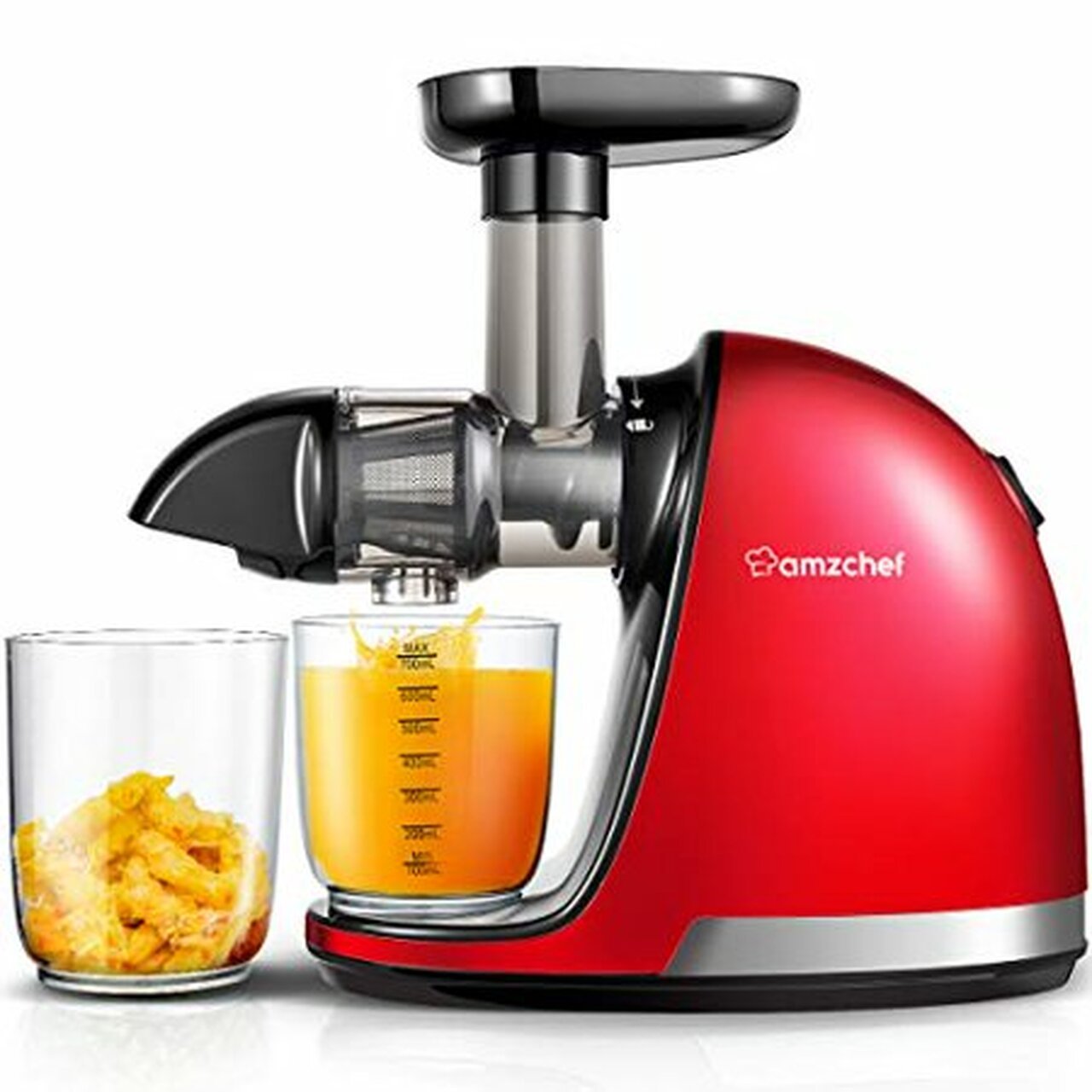 AMZCHEF Slow JuicerProfessional Cold Press Juicer Extractor MachineQuiet Motor Reverse Function Slow Masticating Juicer with Brush For fruit & Vegetable Juice