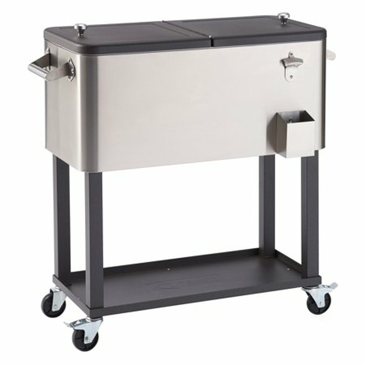 TRINITY 100 Quart Stainless Steel Cooler w/ Shelf