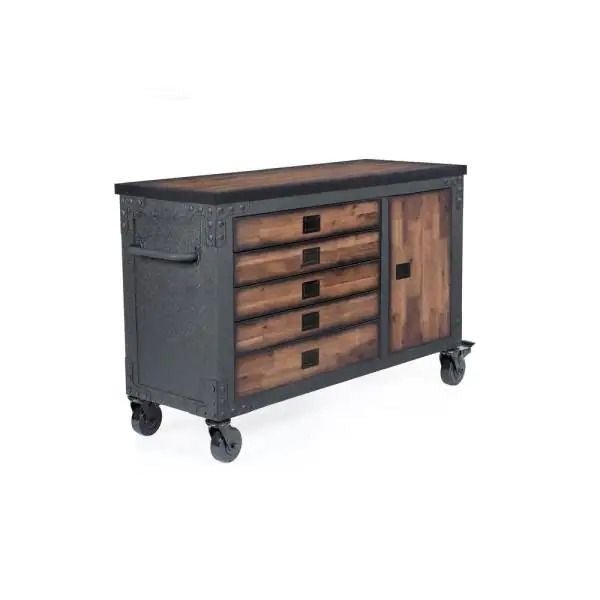 Building Products 48 in. 5-Drawers Rolling Tool Chest with Wood Top