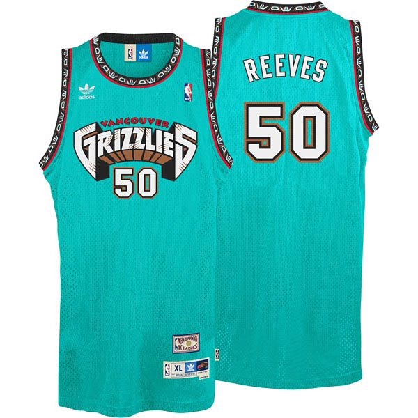 Bryant Reeves Grizzlies #50 Big Country Throwback Cyan Teal Jersey
