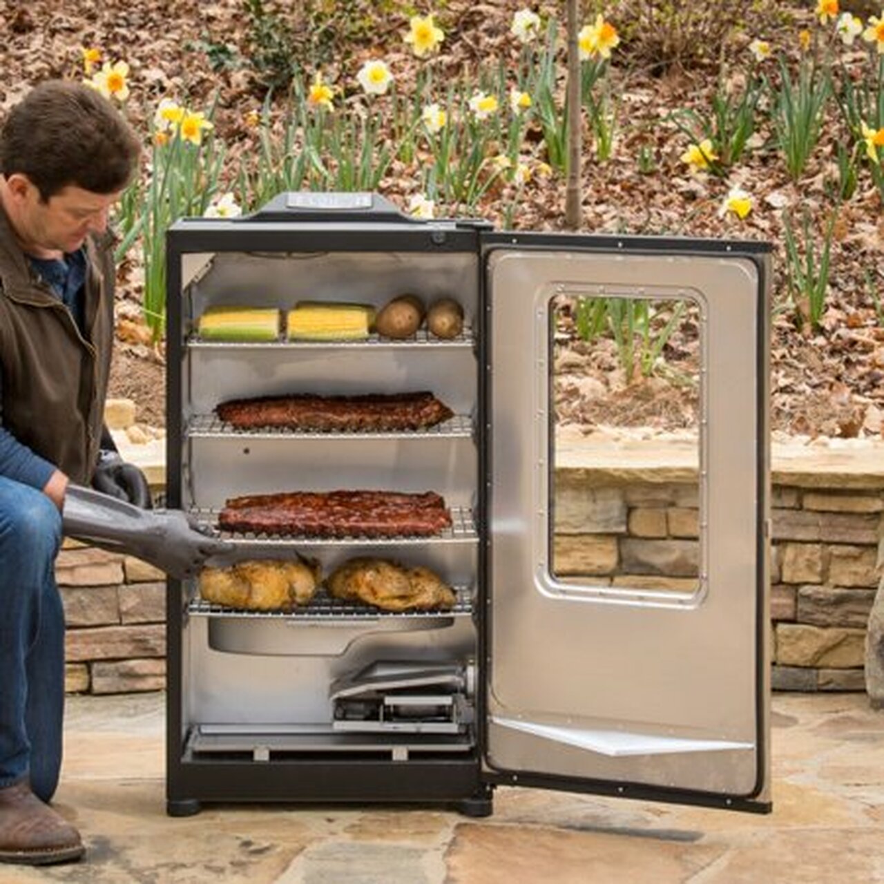 Masterbuilt 40-inch Bluetooth Digital Electric Smoker in Stainless Steel