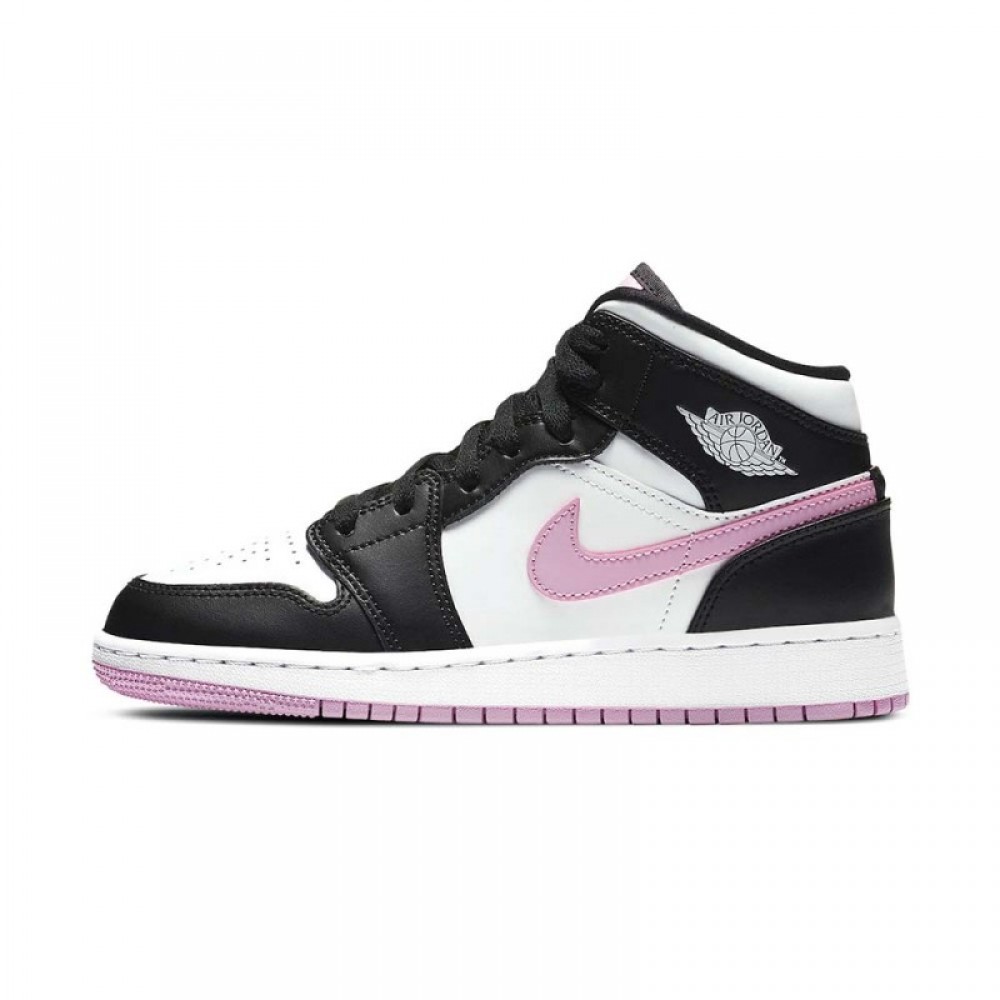 AIR JORDAN 1 MID GS  ‘ WHITE LIGHT ARCTIC PINK ‘ 555112-103
