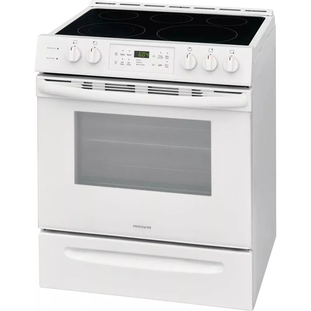 Frigidaire 30 in. 5.0 cu. ft. Single Oven - White with NVS Black Glass