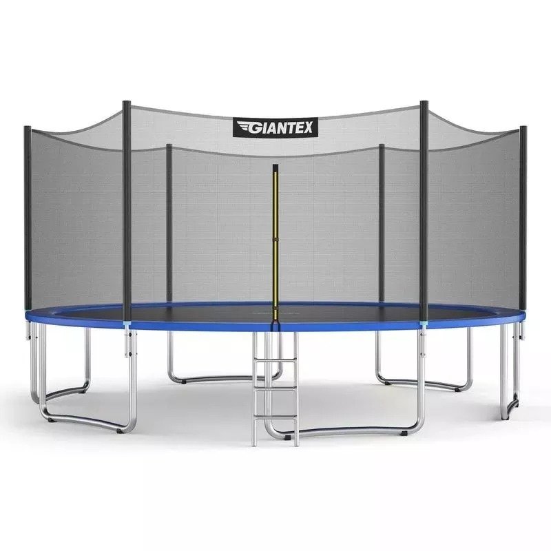 15Ft Outdoor Trampoline Combo with Enclosure Net and Spring Pad