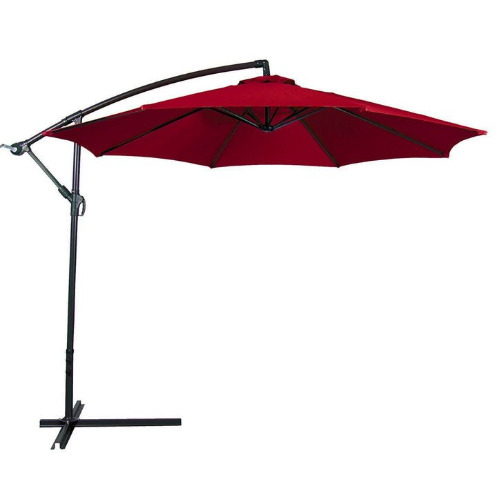 10FT Hanging Patio Umbrella Sun Shade Offset