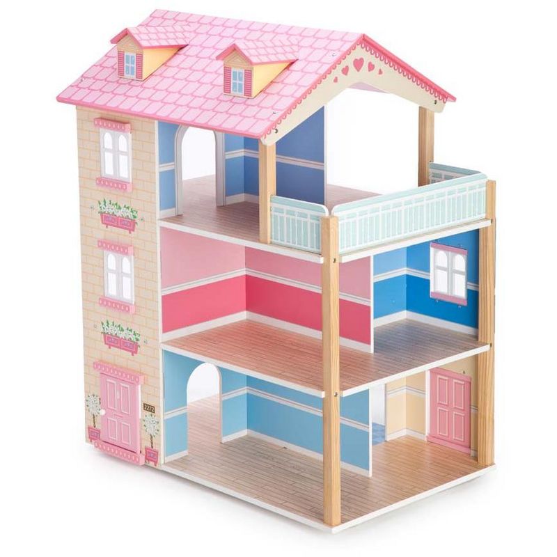 HearthSong – Imagine My Place Three-story Wooden Dollhouse-Go-Round