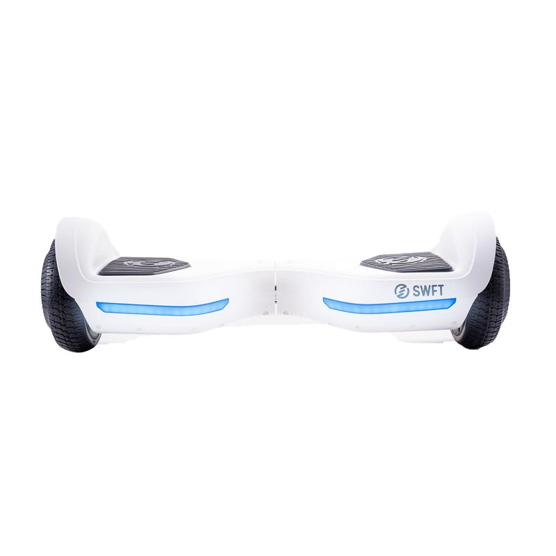 Ride Swft Blaze Self Balancing Hoverboard Scooter Up to 7 Miles Per Hour with Front Facing LED Lights and 6.5 inch Wheels, Snow