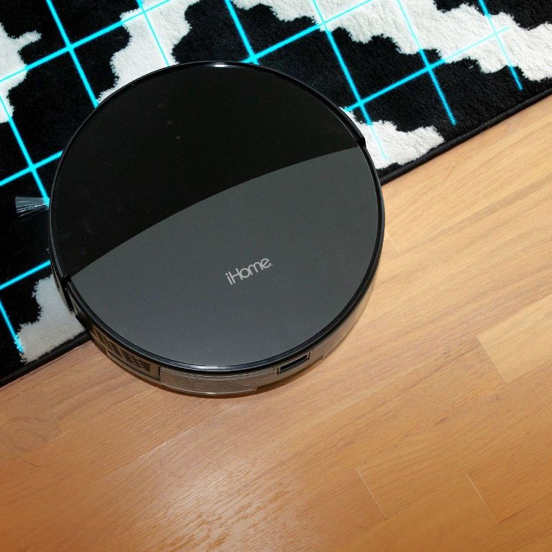 iHome AutoVac 2 in 1 Robot Vacuum & Mop with HomeMap Navigation/Mapping, Strong Suction Power – Black