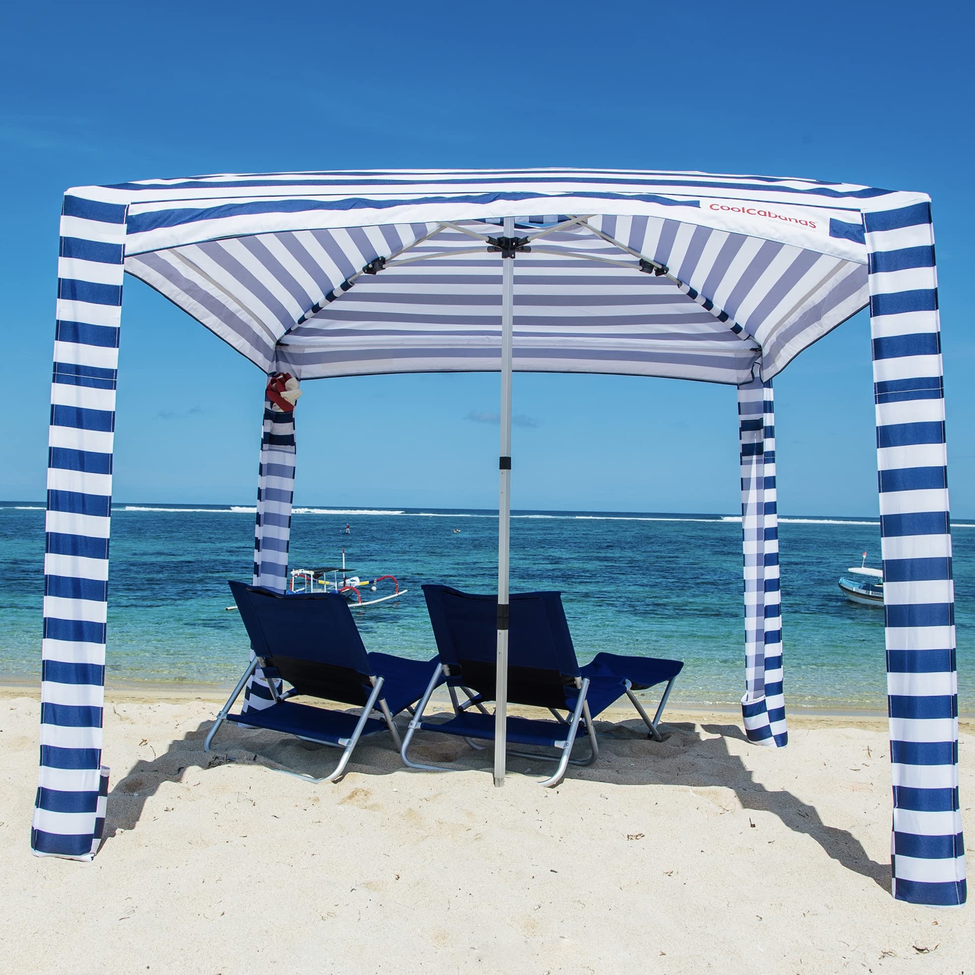 Beach Canopy - Beach Shade Cabana, Easy to Setup, Folds to Just 3'5