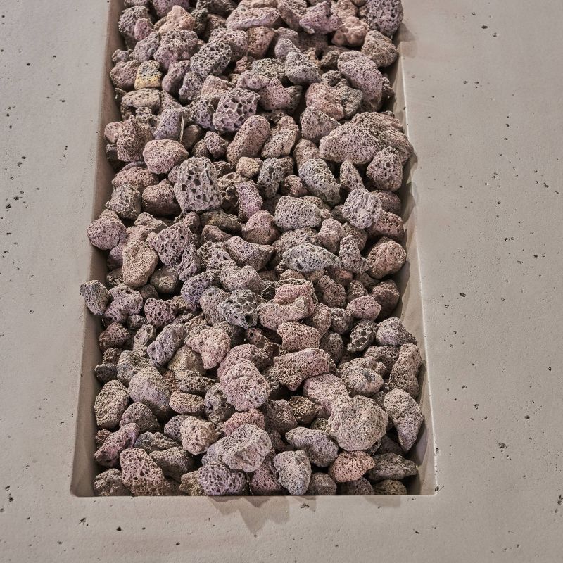 Aidan Rectangle 40″ Lightweight Concrete Gas Fire Pit – Light Gray – Christopher Knight Home