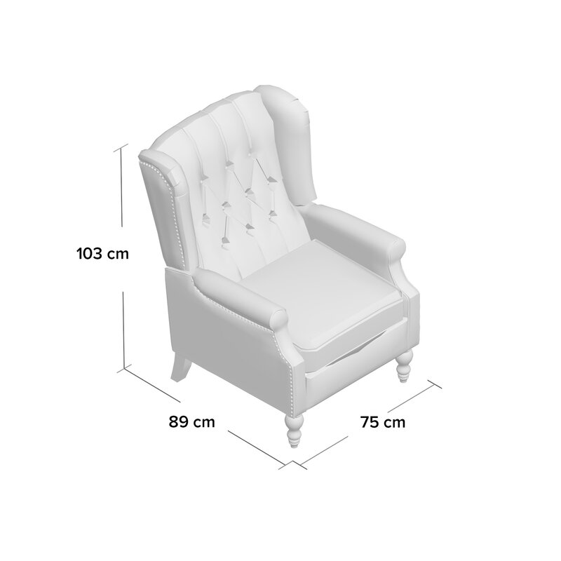 Albertine 75Cm Wide Manual Wingback Chair Recliner