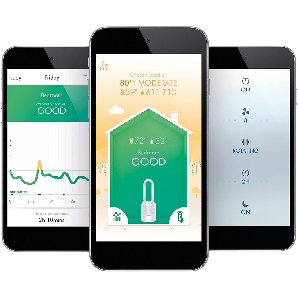 Dyson Pure Hot + Cool Link HP02 Wi-Fi Enabled Air Purifier,White/Silver