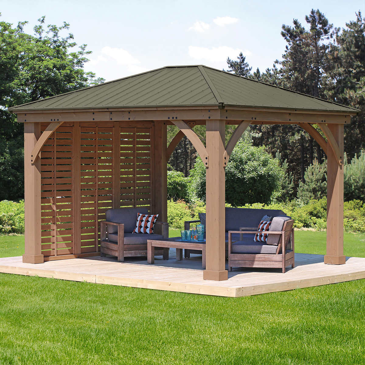 Yardistry 12 ft. x 12 ft. Gazebo Privacy Wall