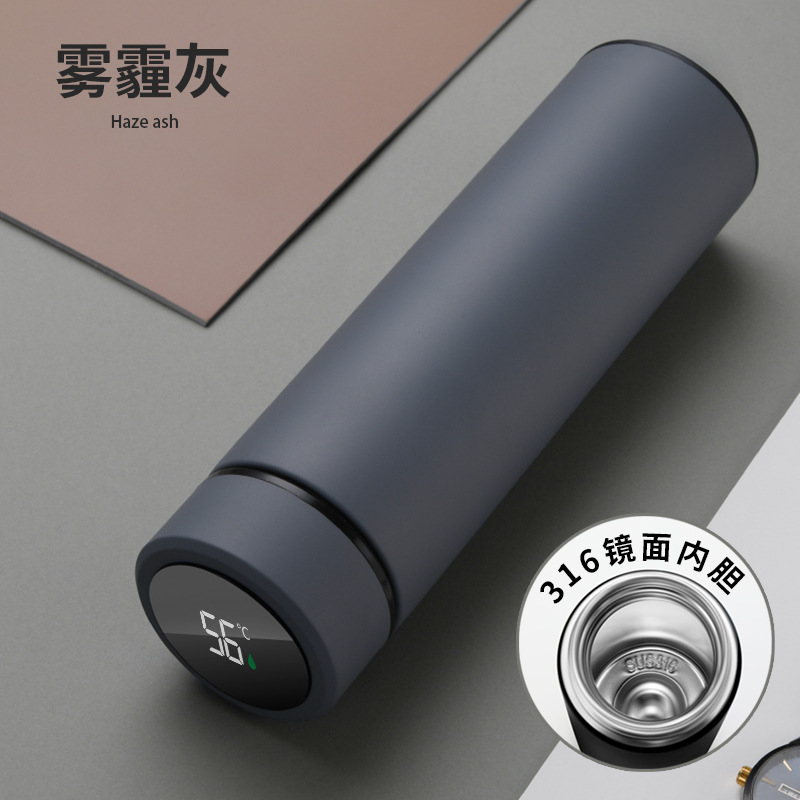 批发保温杯智能测温水杯316不锈钢创意温度显示商务礼品直杯定 制