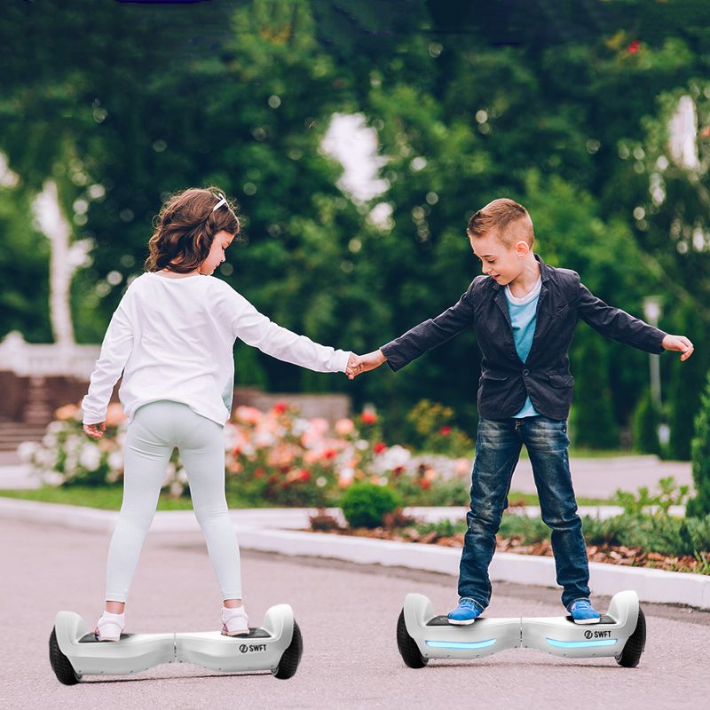 Ride Swft Blaze Self Balancing Hoverboard Scooter Up to 7 Miles Per Hour with Front Facing LED Lights and 6.5 inch Wheels, Snow