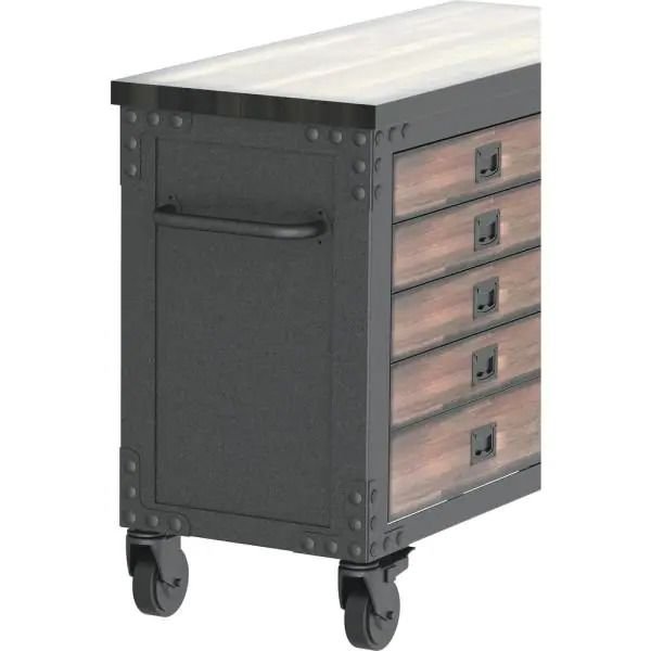 Building Products 48 in. 5-Drawers Rolling Tool Chest with Wood Top