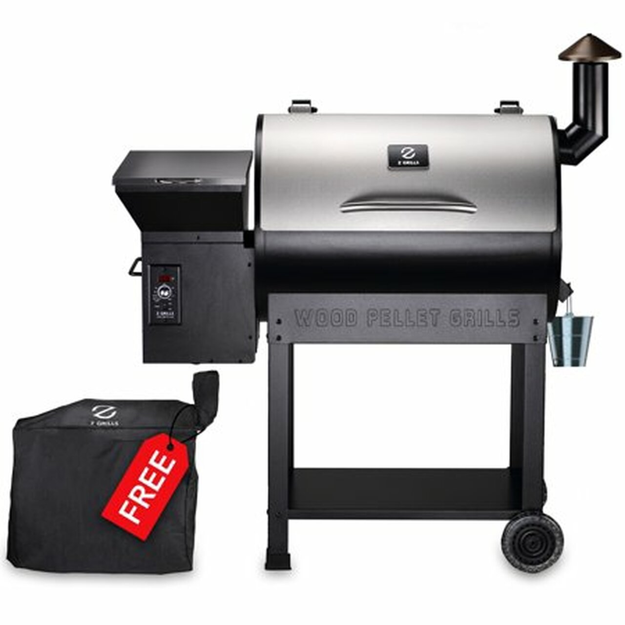 Z GRILLS ZPG-7002E 694 sq. in. Wood Pellet Grill and Smoker 8-in-1 BBQ Stainless Steel
