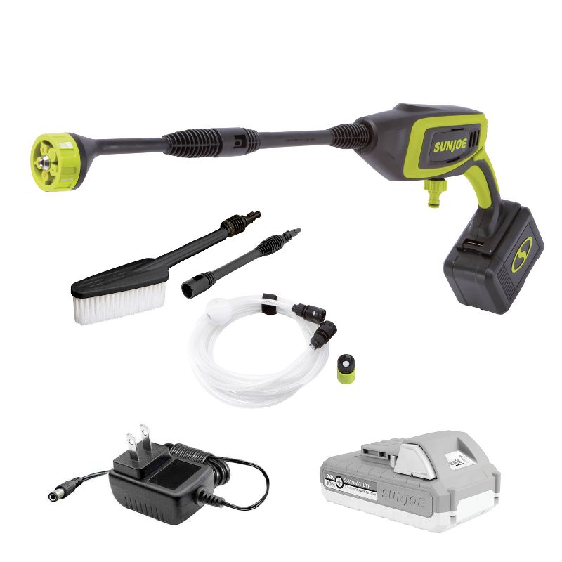 Sun Joe 24V-PP350-LTE 24-Volt iON+ Power Cleaner Kit | W/ 2.0-Ah Battery and Charger | 350 PSI Max | 0.6 GPM Max.