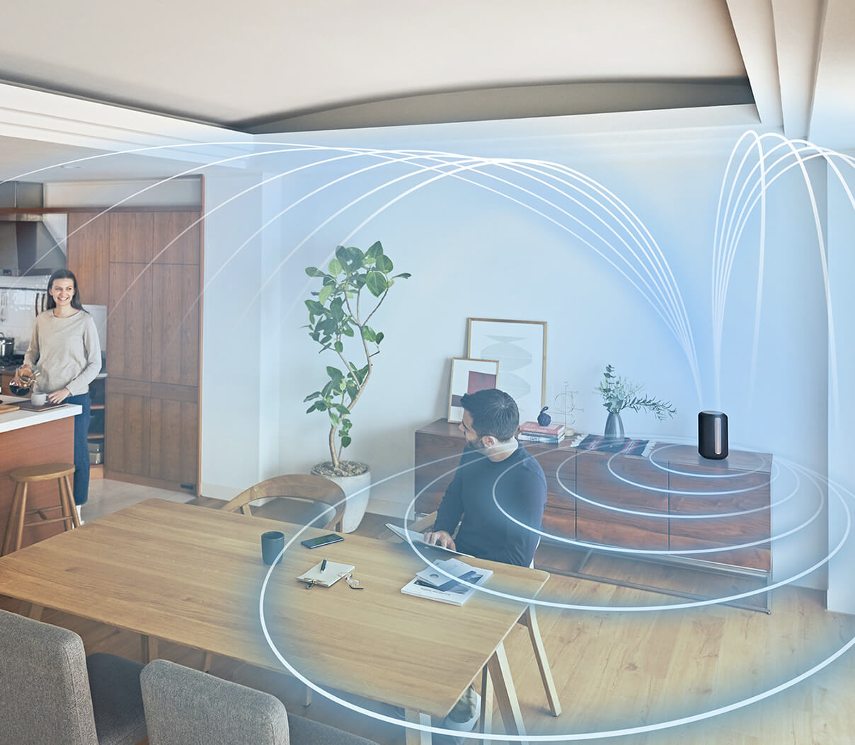 SRS-RA3000 Wi-Fi Enabled 360 Reality Audio Wireless Speaker with Ambient Room-Filling Sound (Black)