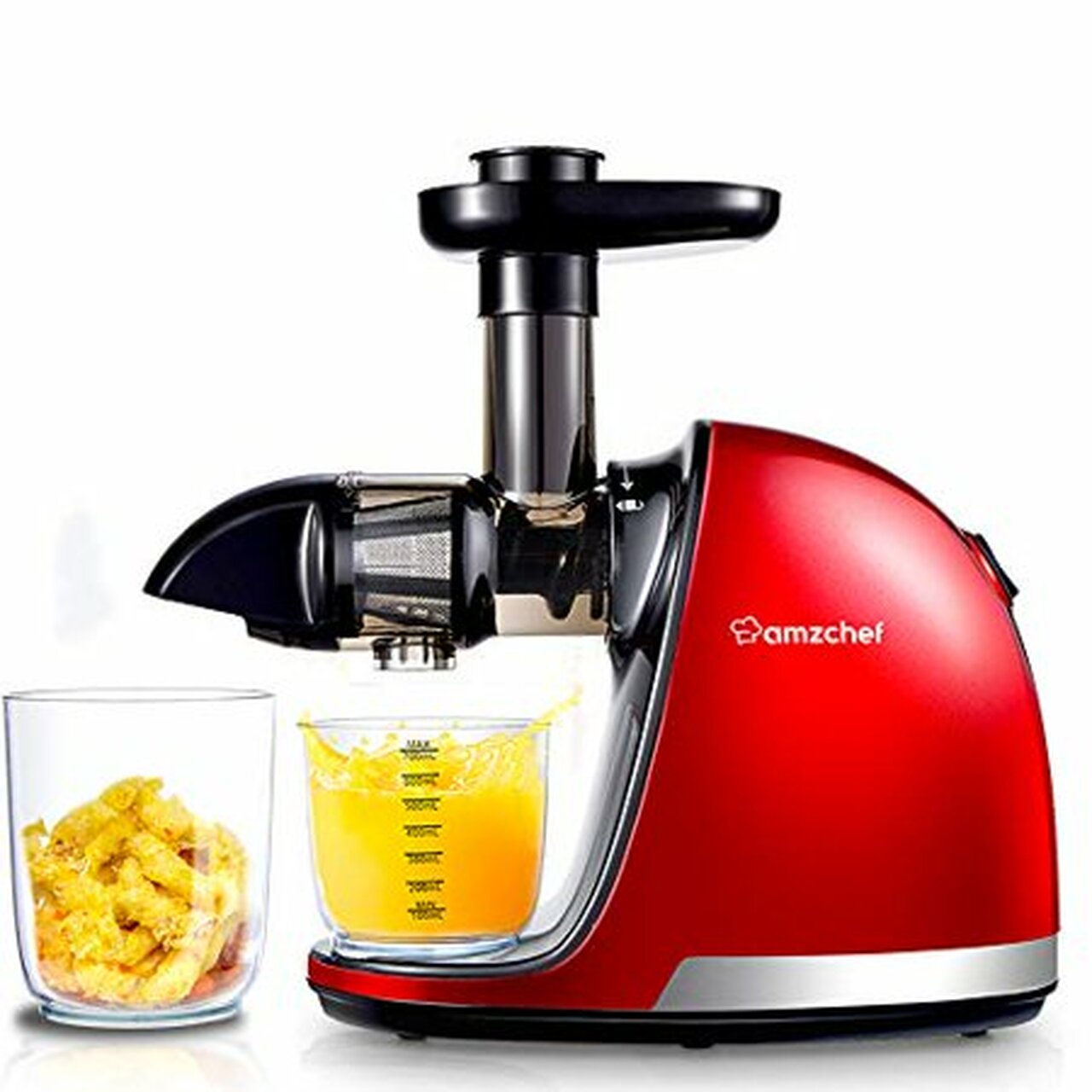 AMZCHEF Slow JuicerProfessional Cold Press Juicer Extractor MachineQuiet Motor Reverse Function Slow Masticating Juicer with Brush For fruit & Vegetable Juice