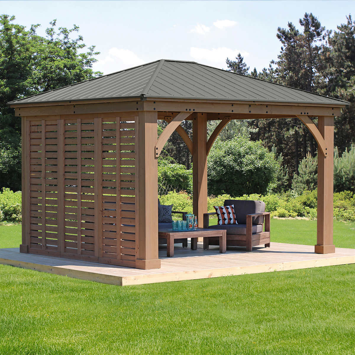Yardistry 12 ft. x 12 ft. Gazebo Privacy Wall