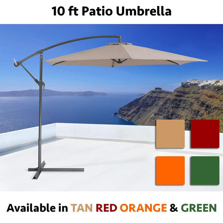 10FT Hanging Patio Umbrella Sun Shade Offset